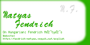 matyas fendrich business card